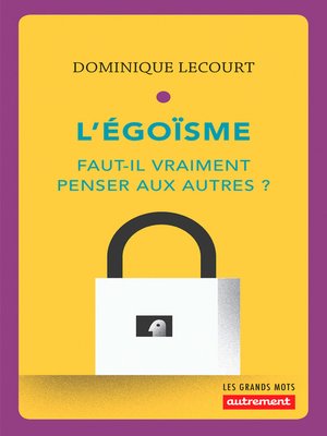 cover image of L'égoïsme